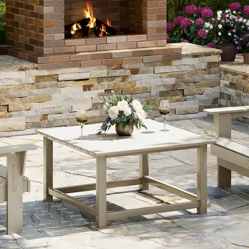 Table basse carrée d'extérieur en polyéthylène Adirondack 31" Laguna Polytrends