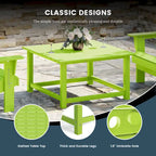 Table basse carrée d'extérieur en polyéthylène Adirondack 31" Laguna Polytrends