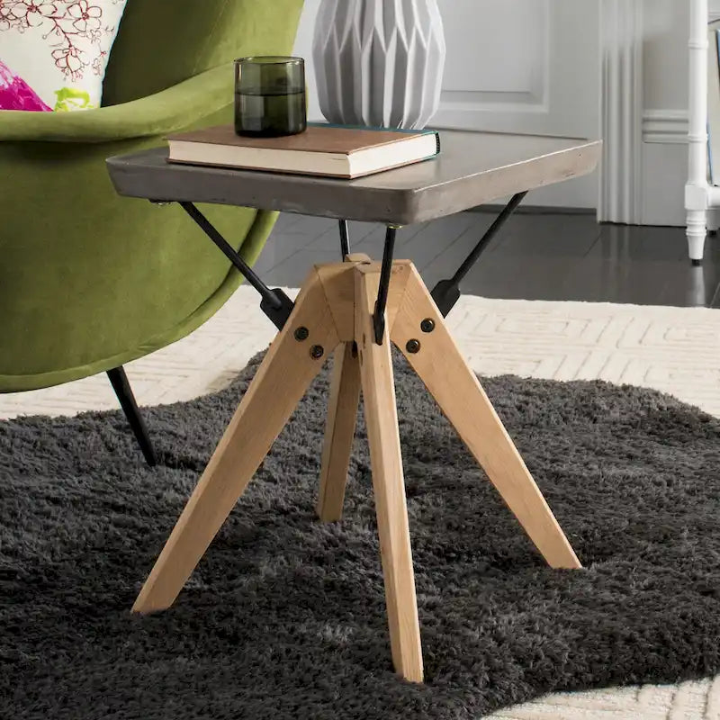 SAFAVIEH Outdoor Living Marcio Modern Dark Grey Side Table - 18W x 18D x 20H