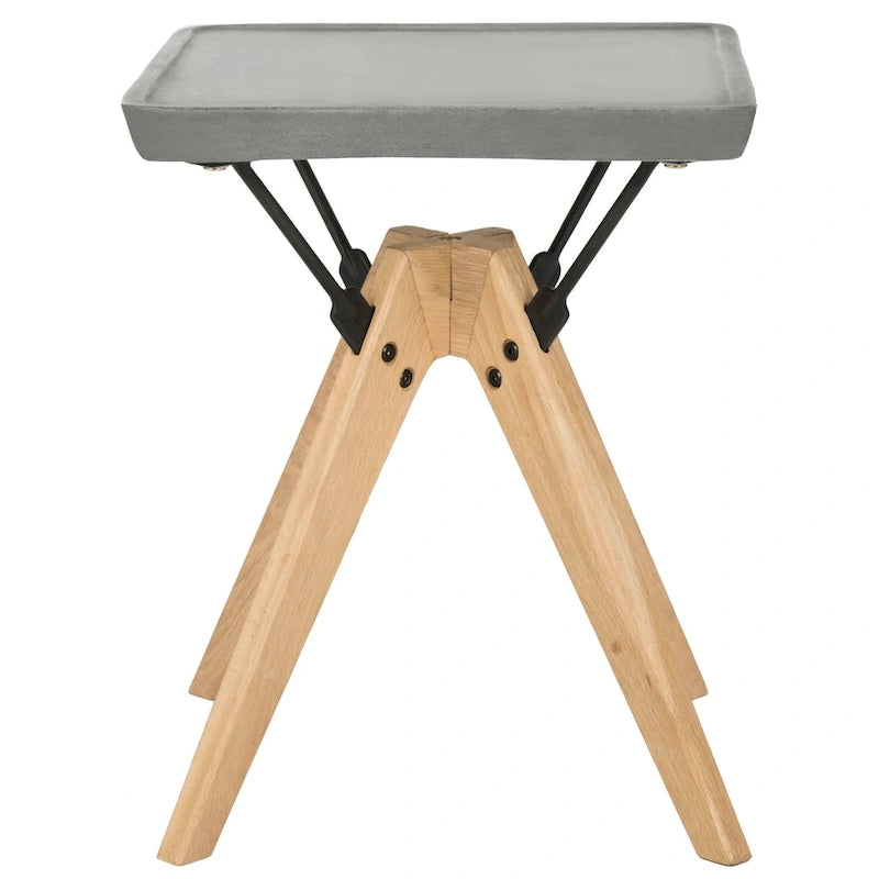 SAFAVIEH Outdoor Living Marcio Table d'appoint moderne gris foncé - 18L x 18P x 20H