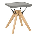 SAFAVIEH Outdoor Living Marcio Table d'appoint moderne gris foncé - 18L x 18P x 20H