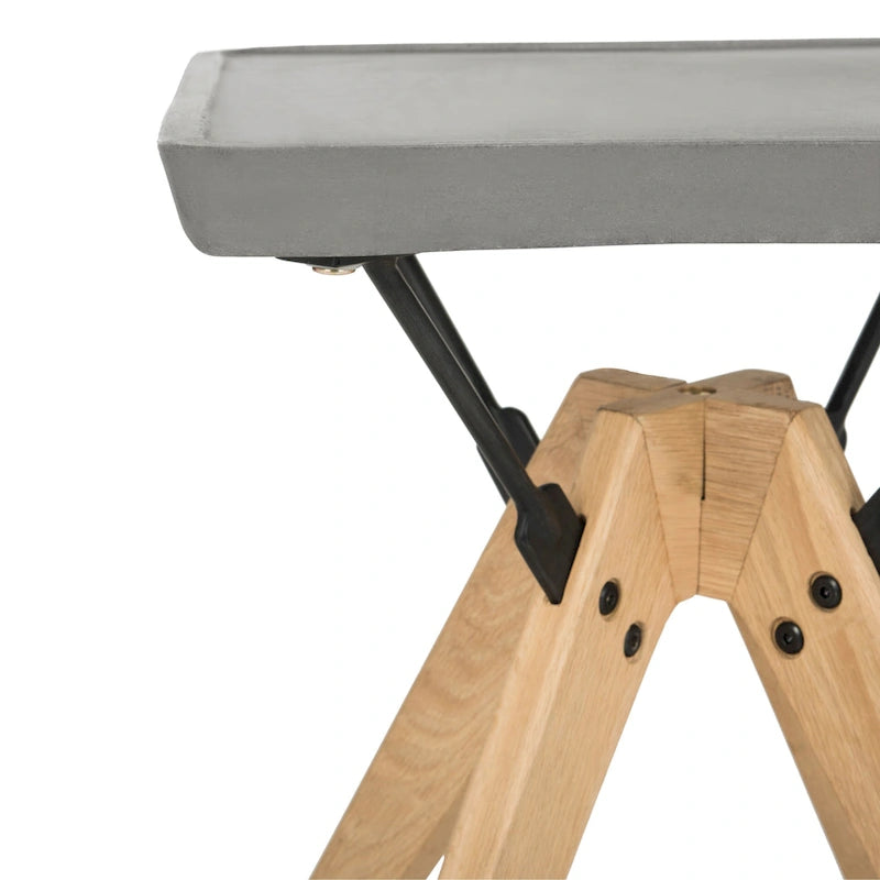 SAFAVIEH Outdoor Living Marcio Table d'appoint moderne gris foncé - 18L x 18P x 20H