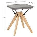 SAFAVIEH Outdoor Living Marcio Table d'appoint moderne gris foncé - 18L x 18P x 20H