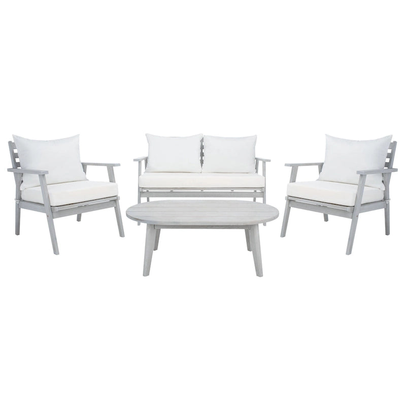 Ensemble de conversation d'extérieur 4 pièces Deacon SAFAVIEH. - 49W x 30D x 31H