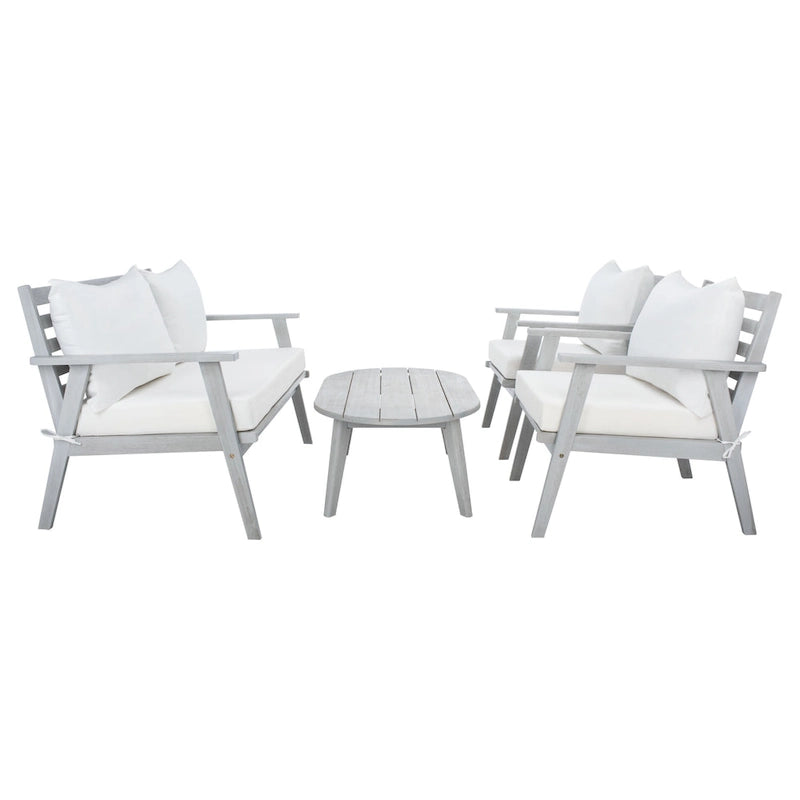 Ensemble de conversation d'extérieur 4 pièces Deacon SAFAVIEH. - 49W x 30D x 31H