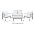 Ensemble de conversation d'extérieur 4 pièces Deacon SAFAVIEH. - 49W x 30D x 31H