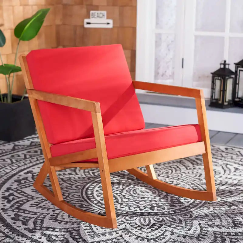 SAFAVIEH Outdoor Vernon Rocking Chair with Cushion - 26W x 38D x 31H