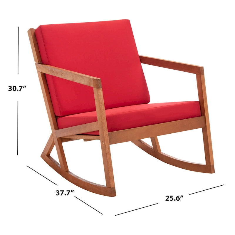 SAFAVIEH Rocking Chair d'extérieur Vernon avec Coussin - 26L x 38P x 31H