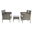 SAFAVIEH Abdul Ensemble de conversation 4 pièces d'extérieur. - 42L x 23P x 33H