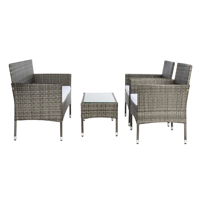 SAFAVIEH Abdul Ensemble de conversation 4 pièces d'extérieur. - 42L x 23P x 33H