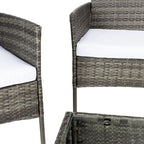 SAFAVIEH Abdul Ensemble de conversation 4 pièces d'extérieur. - 42L x 23P x 33H