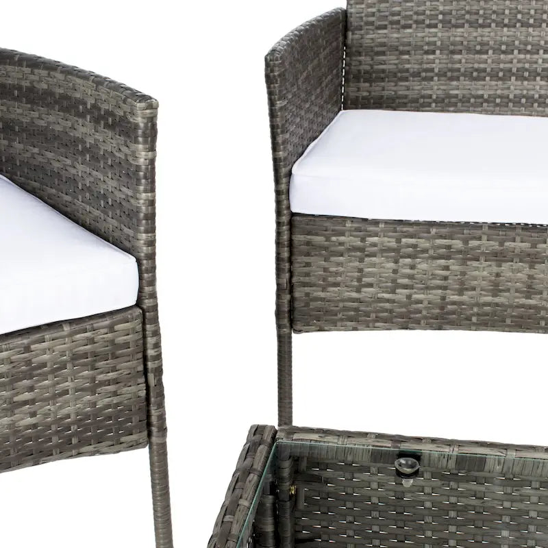 SAFAVIEH Abdul Ensemble de conversation 4 pièces d'extérieur. - 42L x 23P x 33H