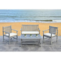 SAFAVIEH Outdoor Living Burbank Brown Acacia Wood 4-piece Furniture Set - 44W x 25D x 34H