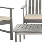 SAFAVIEH Mobilier d'extérieur Burbank, ensemble de 4 pièces en bois d'acacia brun – 44L x 25P x 34H