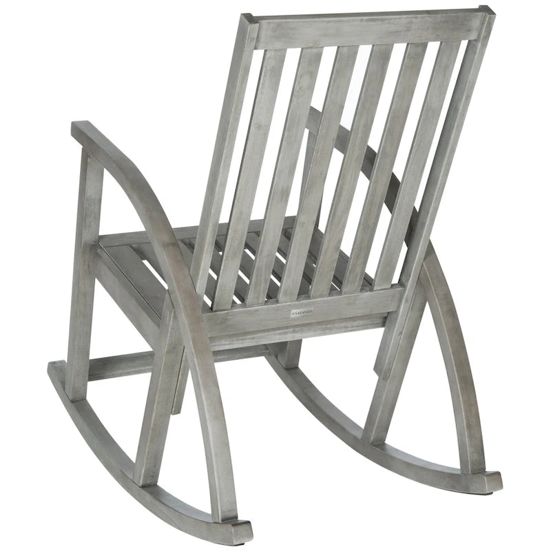 SAFAVIEH Clayton Fauteuil à bascule en bois d'acacia finition marron - 26L x 34P x 45H