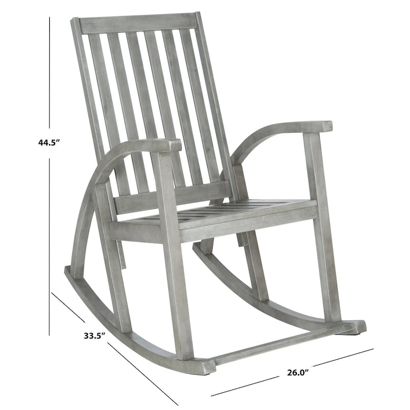 SAFAVIEH Clayton Fauteuil à bascule en bois d'acacia finition marron - 26L x 34P x 45H