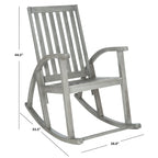 SAFAVIEH Clayton Fauteuil à bascule en bois d'acacia finition marron - 26L x 34P x 45H