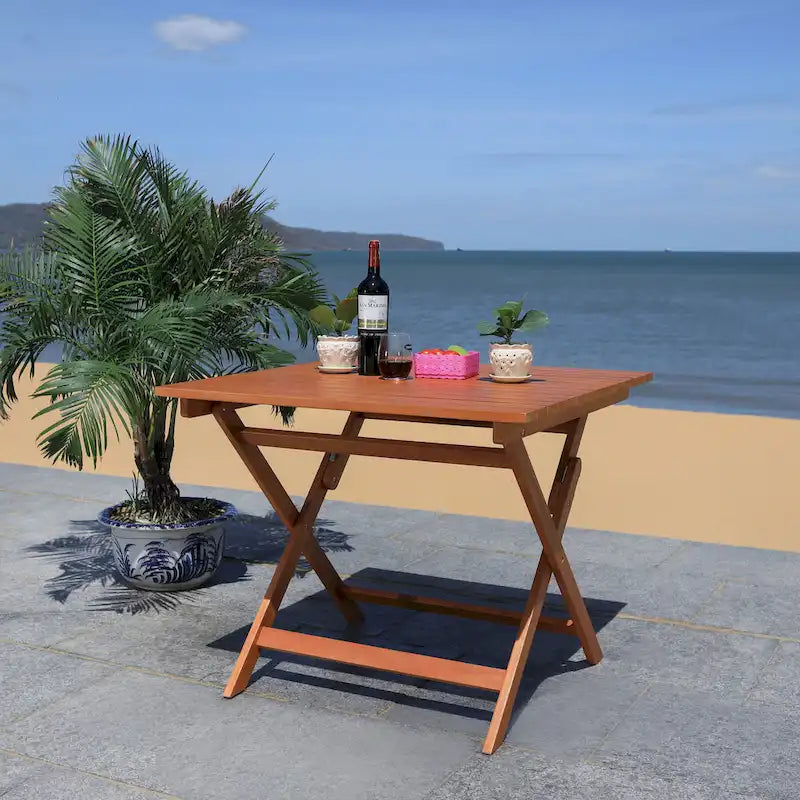 Table pliante Kresler SAFAVIEH Outdoor Living - 35L x 35P x 30H
