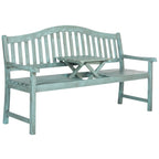 SAFAVIEH Outdoor Living Mischa Beach House Blue Bench - 63W x 25D x 38H