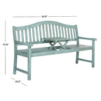 Banc bleu Mischa Beach House SAFAVIEH Outdoor Living – 63 larg. x 25 prof. x 38 haut.