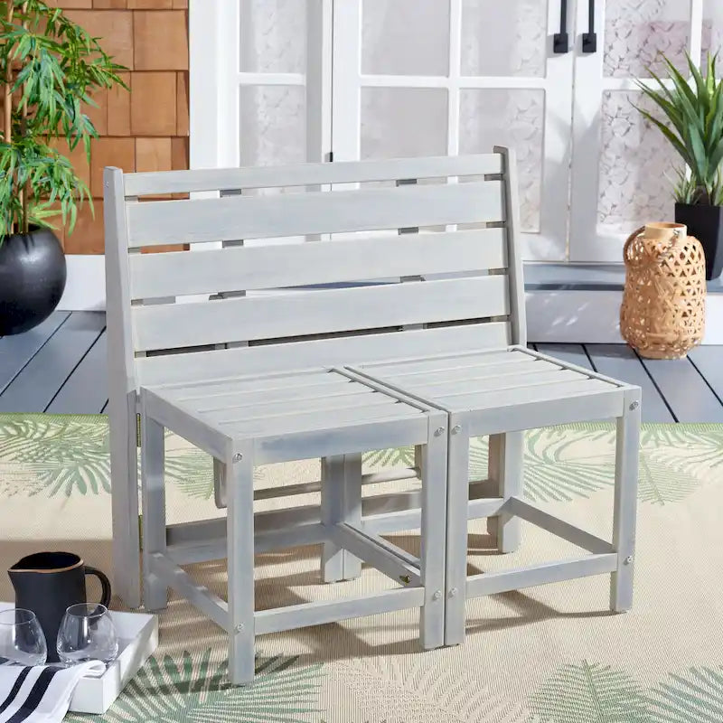 Banc transformable Belamy de SAFAVIEH Outdoor Living. - 63L x 20P x 32H