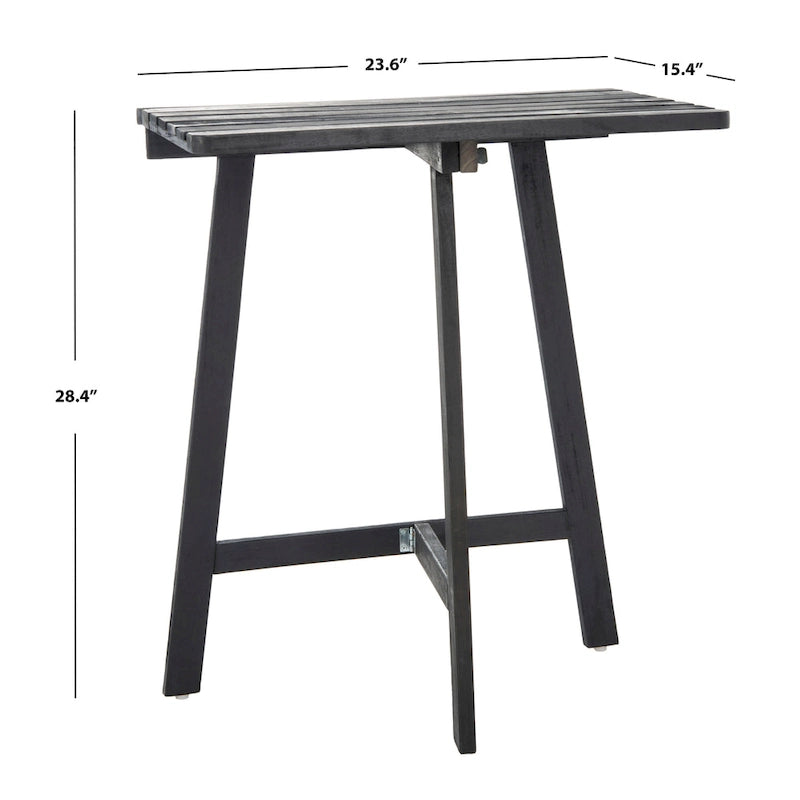 SAFAVIEH Outdoor Living Table de balcon Benton - Gris ardoise foncé - 24 l x 15 P x 28 H