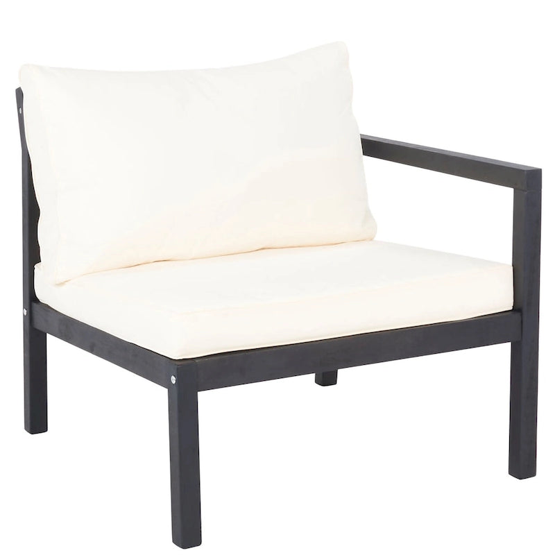 SAFAVIEH Outdoor Living Ensemble de 5 meubles d'extérieur Pratia – Gris ardoise foncé/beige – 29 larg. x 27 prof. x 27 haut.