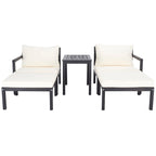 SAFAVIEH Outdoor Living Ensemble de 5 meubles d'extérieur Pratia – Gris ardoise foncé/beige – 29 larg. x 27 prof. x 27 haut.