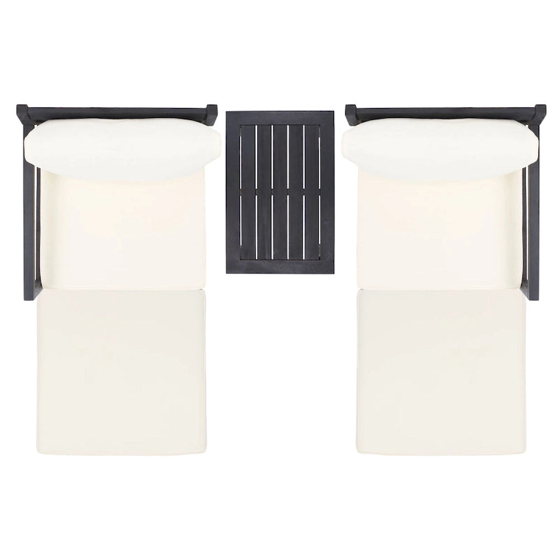 SAFAVIEH Outdoor Living Ensemble de 5 meubles d'extérieur Pratia – Gris ardoise foncé/beige – 29 larg. x 27 prof. x 27 haut.