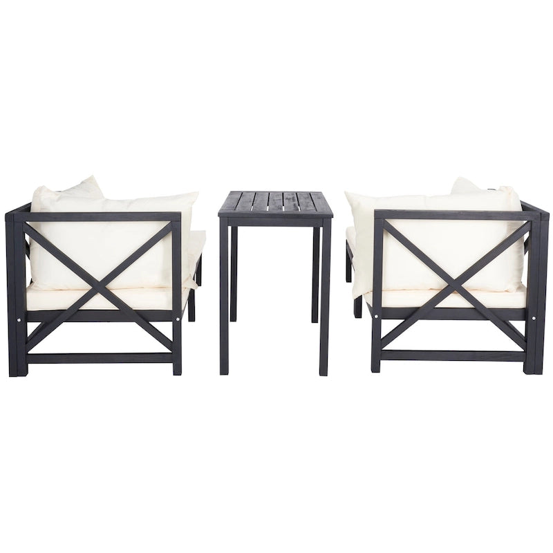 SAFAVIEH Outdoor Living Ensemble sectionnel 5 pièces Ronson – Gris ardoise foncé/Beige – 27L x 27P x 27H