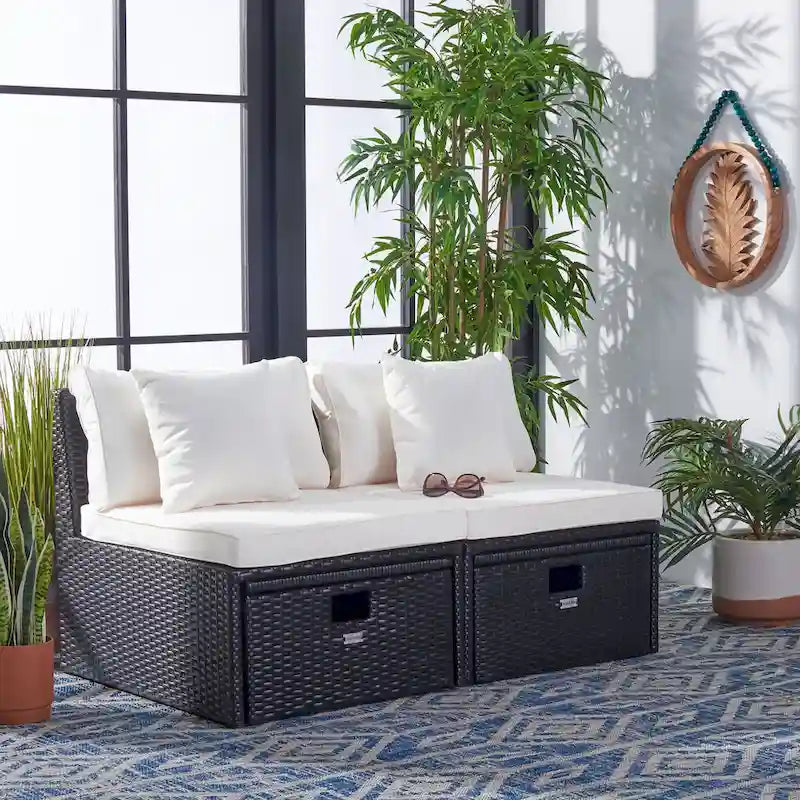 Canapé Pramla d'extérieur SAFAVIEH - 29L x 23P x 25H