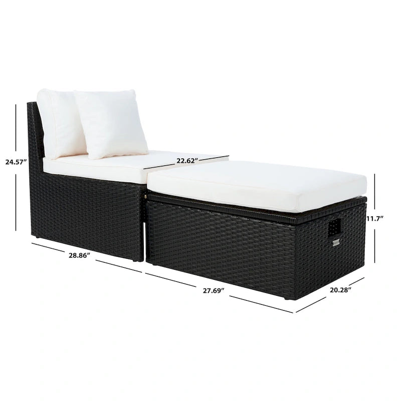Canapé Pramla d'extérieur SAFAVIEH - 29L x 23P x 25H