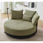 Fauteuil pivotant rond surdimensionné de 52,75 po avec support de téléphone réglable