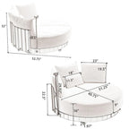 Fauteuil pivotant rond surdimensionné de 52,75 po avec support de téléphone réglable