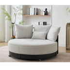 Fauteuil pivotant rond surdimensionné de 52,75 po avec support de téléphone réglable