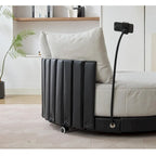 Fauteuil pivotant rond surdimensionné de 52,75 po avec support de téléphone réglable