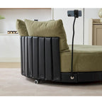 Fauteuil pivotant rond surdimensionné de 52,75 po avec support de téléphone réglable