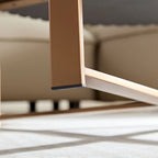 Table basse ronde forme tambour faite à la main moderne 31,5 pouces base robuste