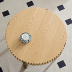 Table basse ronde forme tambour faite à la main moderne 31,5 pouces base robuste