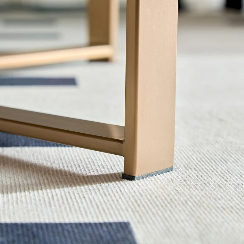 Table basse ronde forme tambour faite à la main moderne 31,5 pouces base robuste