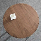 Table basse ronde forme tambour faite à la main moderne 31,5 pouces base robuste