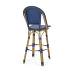 29,5 Tabourets de bar français en rotin synthétique et aluminium pour extérieur, lot de 2