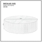Table basse ronde moderne de 35,43 po avec base en bois massif, plateau en grain de bois, idéale pour salon, chambre à coucher, appartement