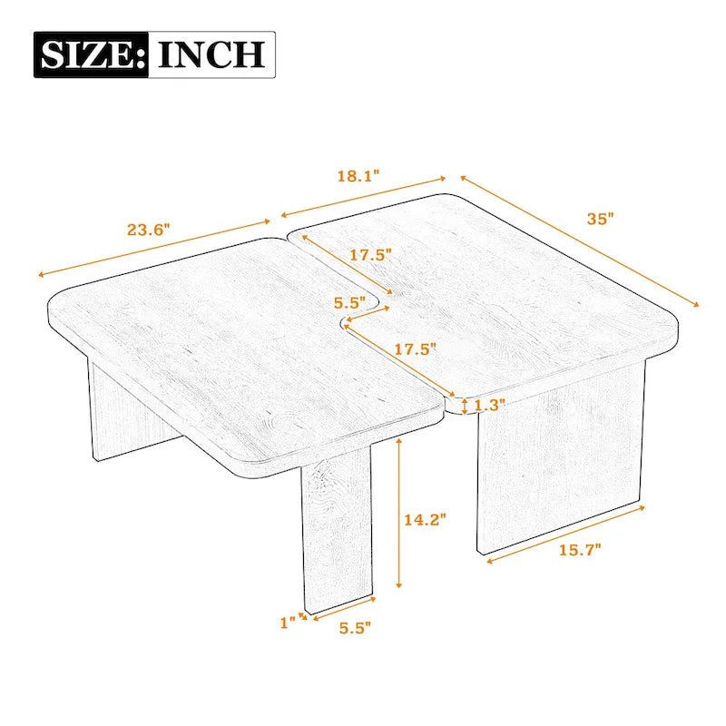 U Can Ensemble de tables basses minimalistes, design multifonctionnel pour salon