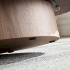 Table basse ovale de forme tambour faite à la main moderne 43,7 pouces Base robuste