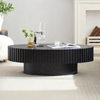 Table basse ovale de forme tambour faite à la main moderne 43,7 pouces Base robuste