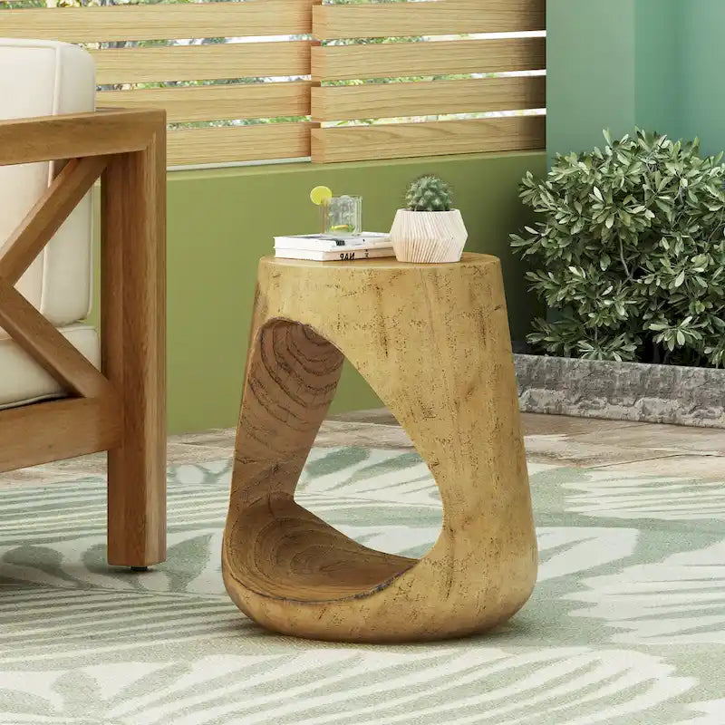 Christopher Knight Home - Table d'appoint ronde Emery Hollow au fini grain de bois