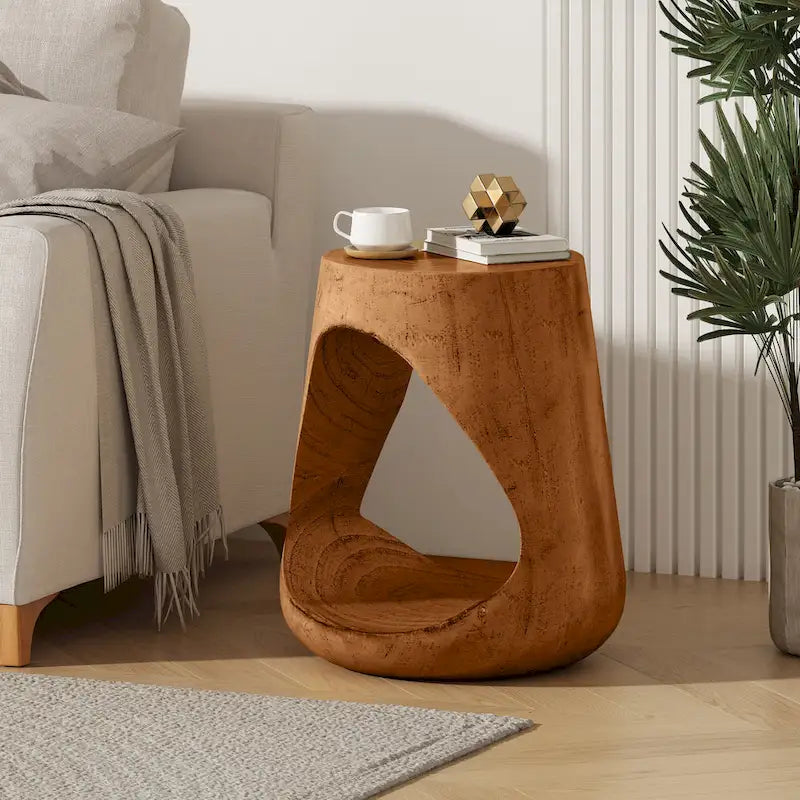 Christopher Knight Home - Table d'appoint ronde Emery Hollow au fini grain de bois