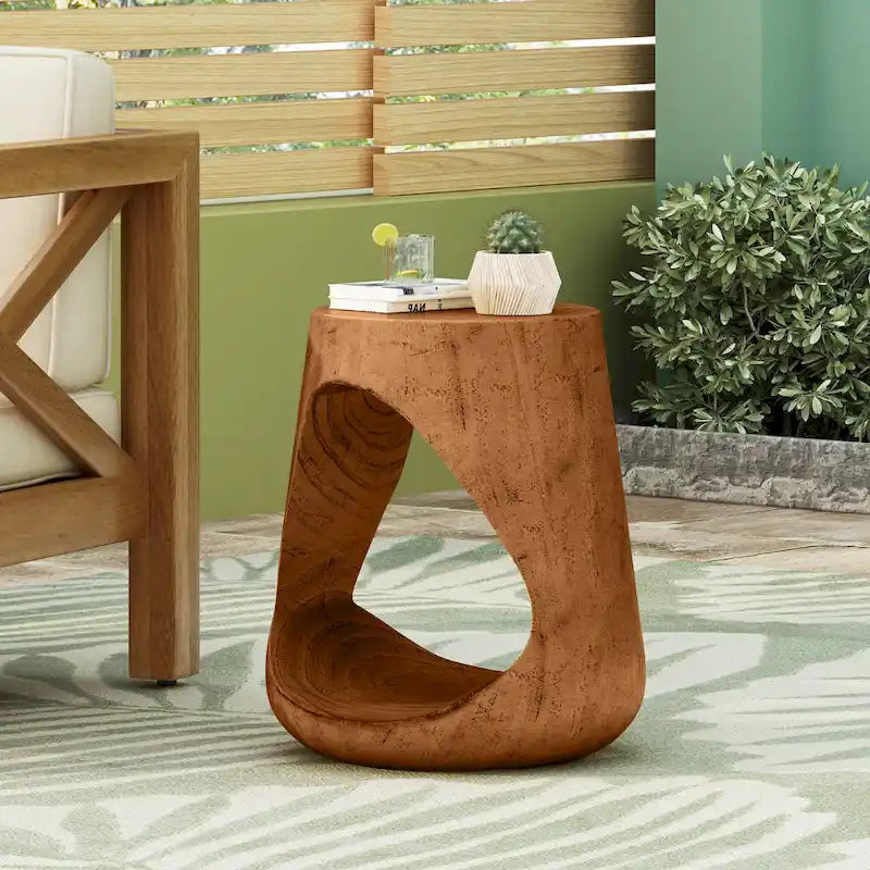 Christopher Knight Home - Table d'appoint ronde Emery Hollow au fini grain de bois
