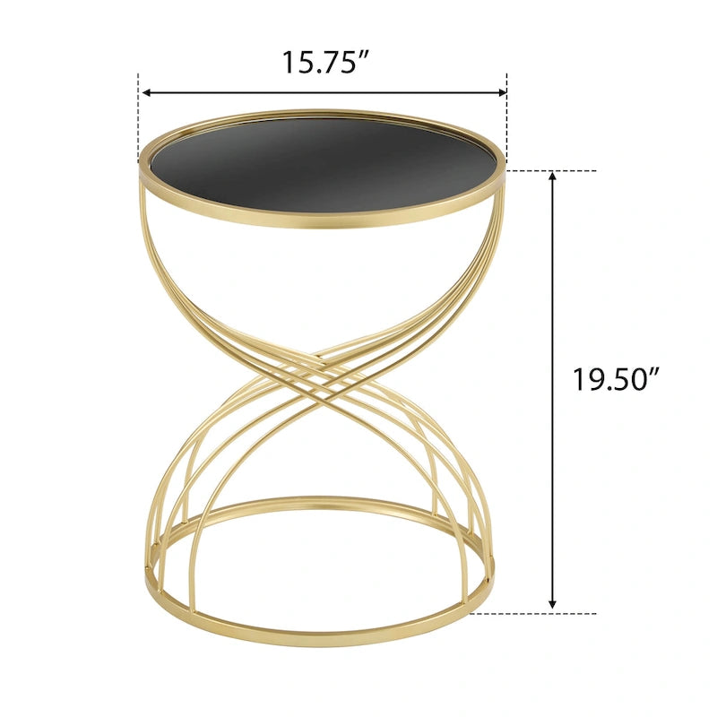 Christopher Knight Home - Table d'appoint moderne Lydia avec cadre en métal élégant et plateau en miroir